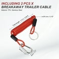 thumbnail image 2 of Uxcell Breakaway Trailer Cable, Trailer Brake Away Cable Safety Cable Straps Spring Towing Coiled Wire with Clip Red 4 ft x 0.2", 2 of 7