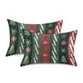 thumbnail image 2 of Green Red Vertical Stripes Christmas Theme Patterns Satin Pillowcase Envelope Design Pillow Covers 1 Pack Standard Size 20" x 26", 2 of 9