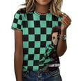 thumbnail image 3 of Demon Slayer Womens T-Shirt Round Neck Short Sleeve Tee Shirts Summer Breathable Tops Blouse 4XL, 3 of 8