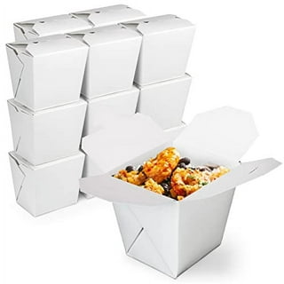 450 Pack] 30 oz Paper Take Out Containers 5 x 4.2 x 2.5 - White Lunch Meal Food  Boxes #1, Disposable Storage To Go Packaging, Microwave Safe, Leak Grease  Resistant for Restaurant and Catering 