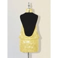 thumbnail image 2 of Light Yellow High Neck Backless Mini Bodycon Dress With Sequin Embellishment For Women Club Outfit, 2 of 7