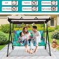 thumbnail image 3 of Replacement Cushions for Swing, Waterproof Porch Swing Cushion, 2-3 Seat Outdoor Bench Cushion with Backrest for Patio Furniture Garden Porch Loveseat Glider Pad (Green Flower 60*40in), 3 of 8