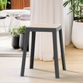 thumbnail image 2 of LeisureMod Tresse Series Stackable Poly Stool With Wicker Top 12 in Grey, 2 of 6