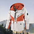 thumbnail image 2 of FINALGANG Men Jackets Autumn Winter Warm Windproof Casual Letter Printed Long Sleeve Hooded Zip Up Button Coat With Pockets Man Trendy Riding Motorcycle Work Jacket,White,M, 2 of 9