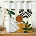 thumbnail image 5 of MIZHONA No Hook Shower Curtain with Snap in Liner，Mid-Century Beige Fabric Bathroom Curtain,71"× 86", 5 of 6
