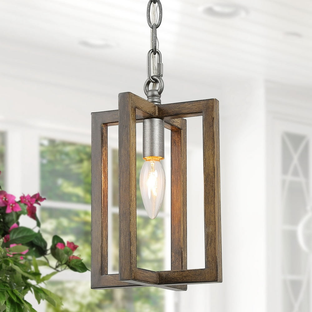 Farmhouse Pendant Lighting Wood Kitchen Pendant Lights Brown Hanging