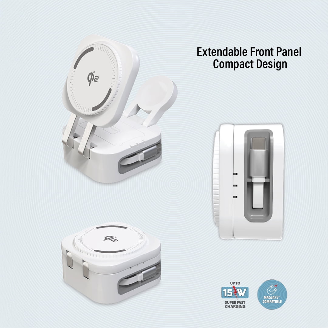 3-in-1 Retractable Magcharge Charging Station for Phone, Airpods, & iWatch
