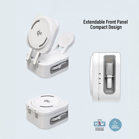3-in-1 Retractable Magcharge Charging Station for Phone, Airpods, & iWatch