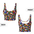 thumbnail image 3 of Sikiie Bowling Colorful Print Strappy Sports Bra for Women Padded Push Up Sports Bra Athletic Running Sports Bra Workout Bra Yoga Bra, 3 of 5
