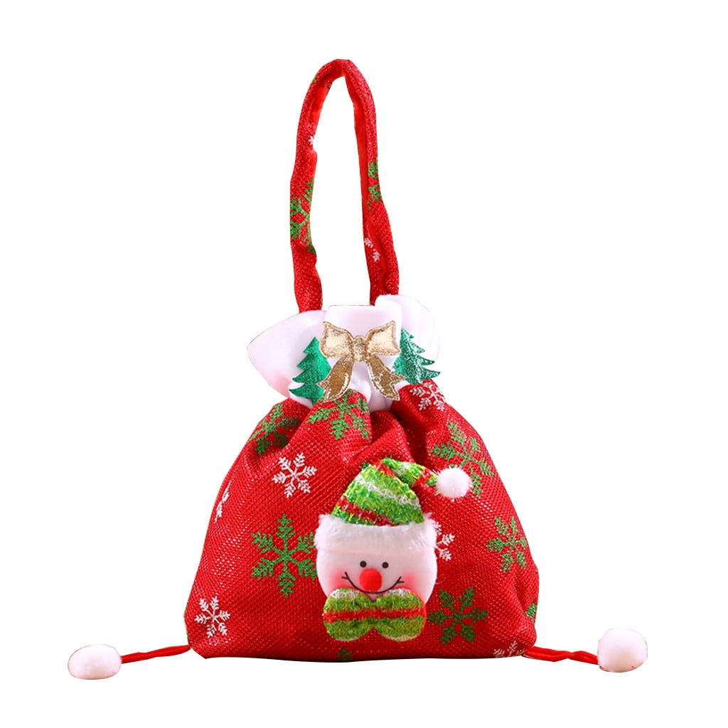 Santa Snowman Christmas Candy Bags Stocking Children Gift Bag Xmas Decoration #1 