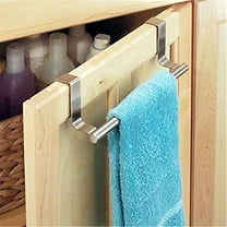 Casewin 1 pcs Kitchen Towel Holder Over Cabinet Towel Bar Rack, Over The Cabinet Door Towel Rack for Universal Fit on Inside or Outside of Cupboard Doors, Stainless Steel