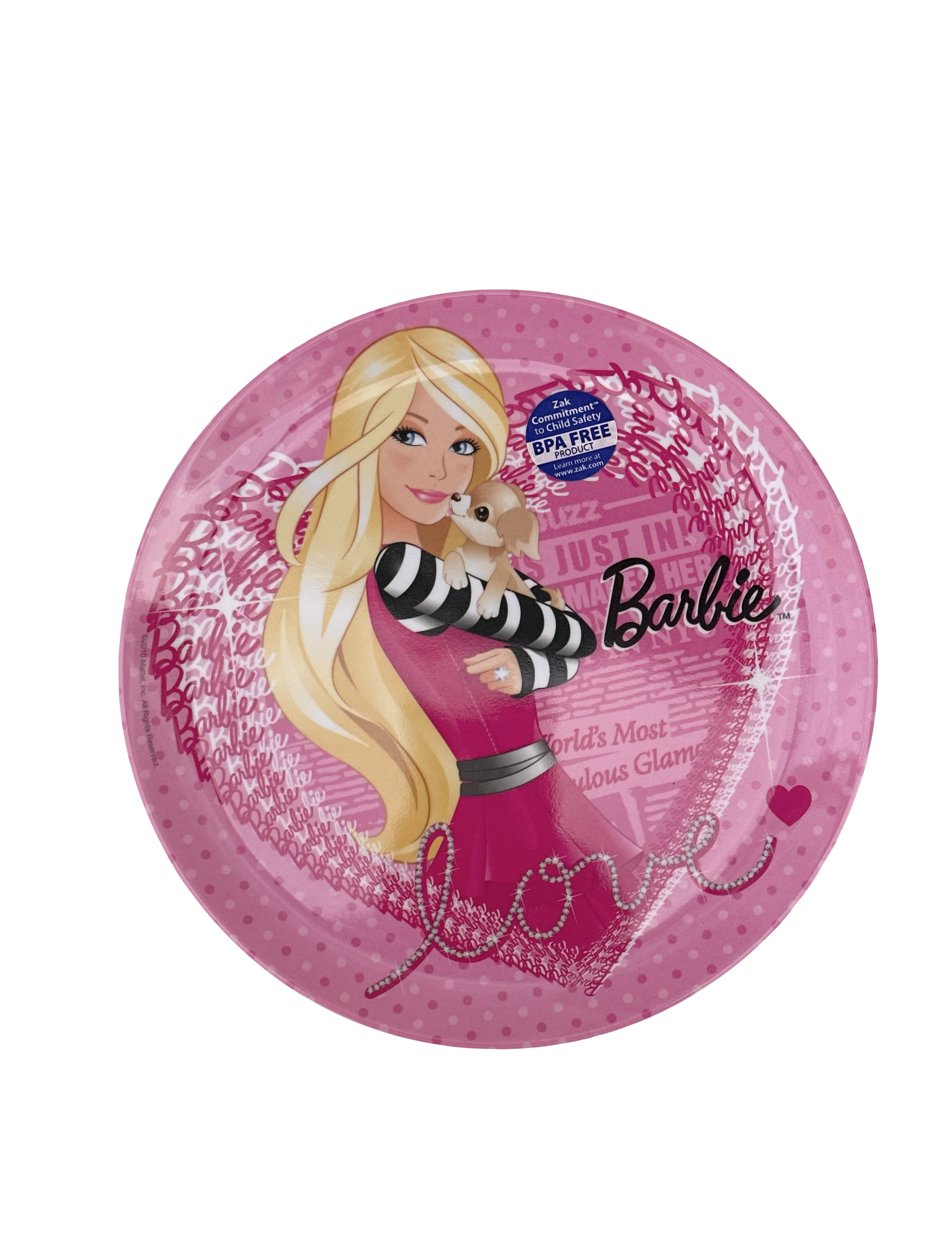 Pink Barbie Plate Barbie With Puppy Plate Love
