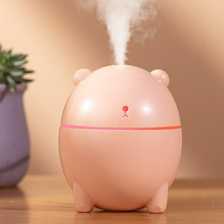 

Mini Portable Usb Diffuser Humidifier 220ml Silent With Automatic Sensor and Air Humidifier and Large Capacity Bear Pink