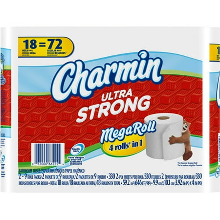 Charmin Ultra Strong Toilet Paper Mega Rolls, 330 sheets, 18 rolls