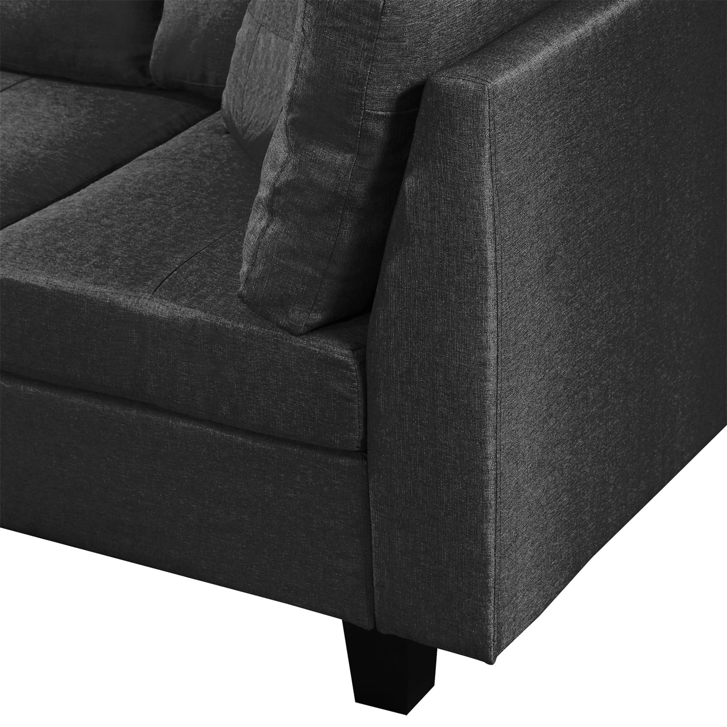 Black Polyester Ottoman Chaise Lounge for Small Space with Pillow OSB4040 -  The Home Depot