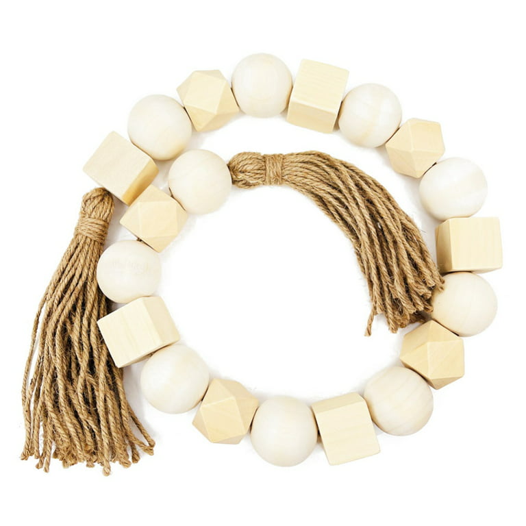 Large Wood Bead Garland with 1.5 Diameter Wooden Beads and
