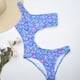 thumbnail image 5 of Conjunto de ropa de playa con estampado de bikini de una pieza con hueco floral sexy de un hombro para mujer Fridja nalpqowj22586, 5 of 6