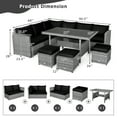 thumbnail image 4 of Costway 7 PCS Patio Rattan Dining Set Sectional Sofa Couch Ottoman Garden Black, 4 of 10