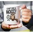 thumbnail image 2 of Gift Idea Humorous Gift Idea Owl I Don 't Give a Hoot -funny Bird Animals, 11 L8jb0m 11 Oz White Ceramic Coffee Mug 515061, 2 of 7