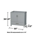 thumbnail image 2 of Wyndham Collection Wc-1414-36-Sgl-Um-Van Sheffield 35" Single Freestanding Hardwood Vanity, 2 of 4