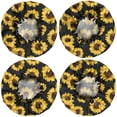 thumbnail image 2 of Shower Caps,Black Yellow Sunflower Pattern Waterproof Shower Cap for Women 4 Pieces,Double Reusable Hair Cover for Shower PEVA Elastic Stretch Hem, 2 of 7