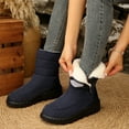 thumbnail image 2 of QQAMB Boots for Women Solid Color Thickened Velvet Mid Calf Snow Boots Winter Casual Comfortable for Outdoor Leisure, 2 of 8