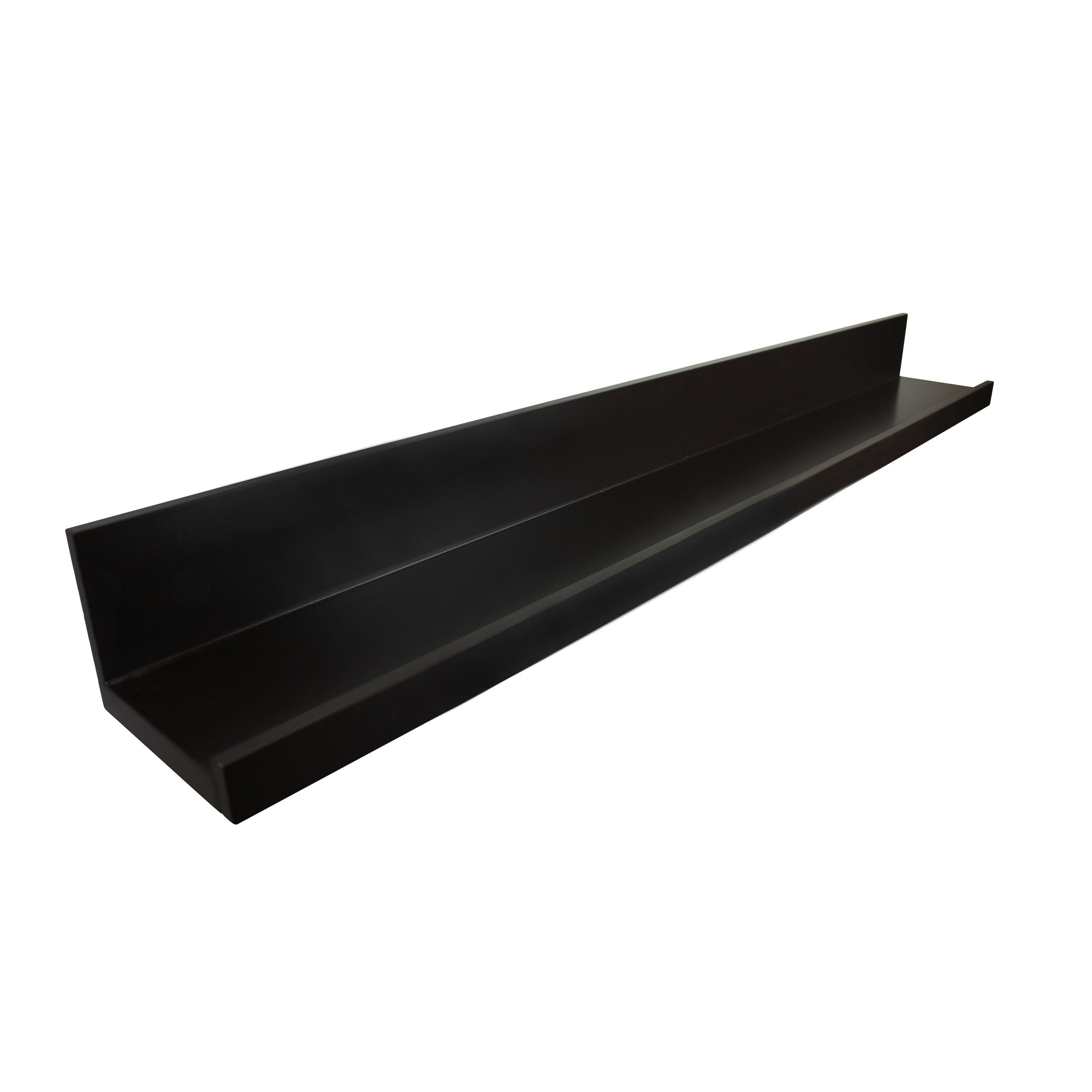 InPlace Rectangle Wood Floating Picture Ledge Wall Shelf One 23.6Wx4.5Dx3.5H Black - image 2 of 4