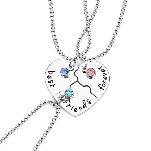 Silver Alloy and Rhinestone Engraved Necklace Set