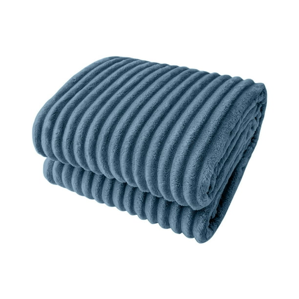 Manta de franela polar suave a rayas de microfibra para sofá y cama, cálida y acogedora, ideal para la decoración del hogar en la sala de estar, el sofá y el dormitorio.