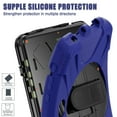 thumbnail image 4 of For Samsung Galaxy Tab Active5 Pro/Active4 Pro 10.1 inch Case SM-X350/X356/SM-T630/T636, 360 Hand Strap, Shoulder Strap, Kickstand, Rugged Drop Protection, Navy Blue, 4 of 6