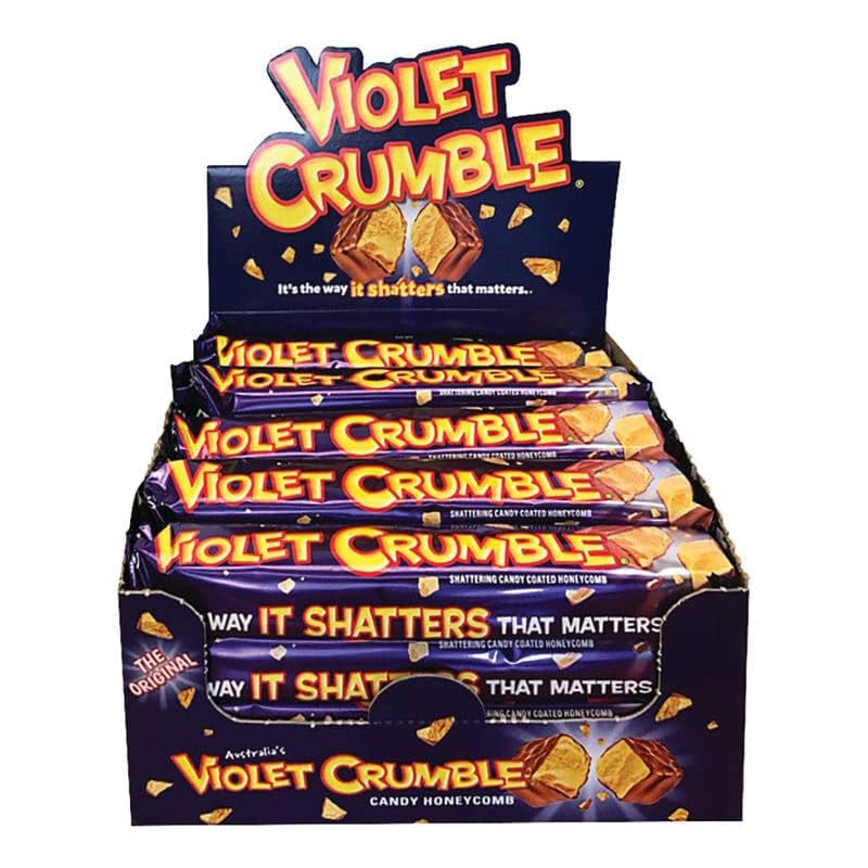 Violet Crumble Chocolate Bars  Honeycomb Toffee Covered in Rich Chocolate  20 Bars x 1.05 OZ (30g)