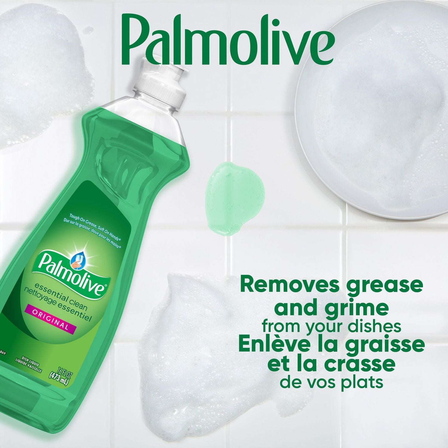 Palmolive Essential Clean Liquid Dish Soap, Original Scent - 473 mL, Palmolive Essential Clean