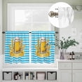 thumbnail image 2 of Oktoberfest Theme Curtain Tier and Valance Set 3 Piece, Farmhouse Wheat Beer Diamond Plaid 3-inch Rod Pocket Window Tier Curtains Valance for Kitchen Living Room, 2 of 9