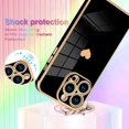 thumbnail image 4 of Compatible with iPhone 15 Pro Max Case Love Heart Plating Electroplate Luxury Elegant Case Camera Protector Soft TPU Screen Protector Shockproof Corner Back Cover -Black, 4 of 12
