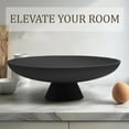 thumbnail image 3 of Large Decorative Bowl, Modern Resin Pedestal Bowl for Home Decor, Stylish Fruit Bowl for Kitchen Counter, Chic Key Holder for Entry Table, Matte Black, 3 of 12