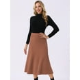 thumbnail image 3 of DARING DIVA Women's A-Line Skirts Stretchy Sweater Midi Skirt XL Caramel, 3 of 8
