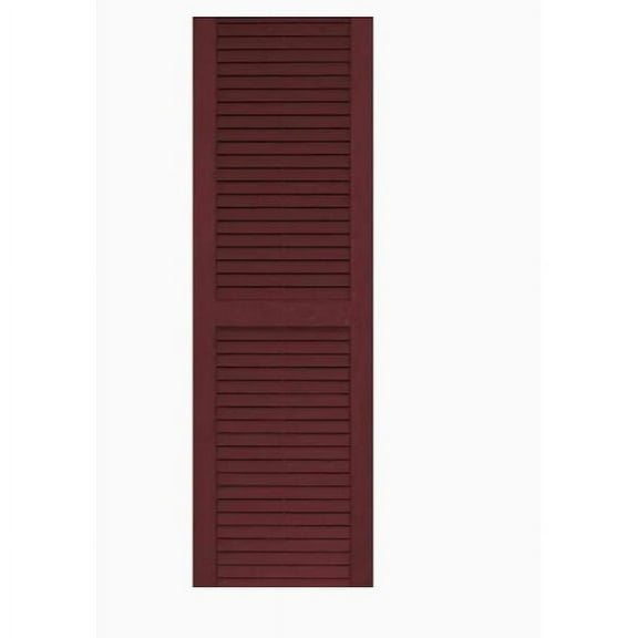 Vantage 14-in W x 51-in H Cranberry Louvered Vinyl Exterior Shutters, Set of 3