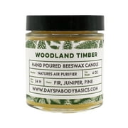 Woodland Timber Hand-Poured Pure Beeswax Candle - 4oz | Dayspa Body Basics