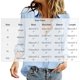 thumbnail image 3 of Neewe Collar Button Down Shirts for Women 3/4 Sleeve Tops V Neck Collared Blouses Business Casual Outfits, 3 of 8