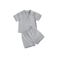 thumbnail image 3 of Toddler Baby Button-Down Pajamas Set, Cotton 2-PCS-PJs Set Shirt and Pants Sleepwear for Unisex Kids, 3 of 8