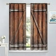 thumbnail image 5 of Rustic Curtains for Bedroom, Old Barn Door Wooden Board Living Room Curtains, Rural Hardwood Farmhouse Western Retro Drapes 2 Panel Sets,52x84 Inch, 5 of 6