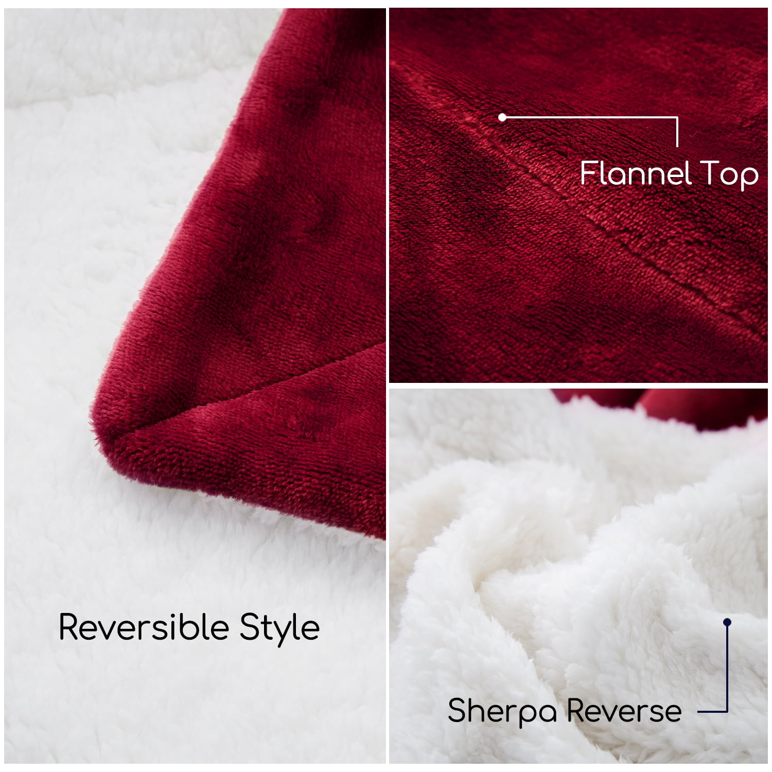 JML Bedding Sherpa Fleece Throw Blanket,Grey Warm Reversible Plush Fleece Bed Blanket