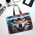 thumbnail image 6 of Kdxio Tie-Dye Wolf Head File Tote Document Bag Business Briefcase Bag Document Organizer Tote Briefcase for Letter A4 Files Business Teacher Office Bag, 6 of 8