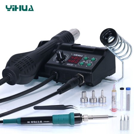 YIHUA 882D Soldering Station Soldering Iron Kit 2 in 1 Hot Air Rework Station