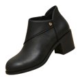 thumbnail image 3 of Willtoo Women's Block Heel Ankle Boots Side Zipper Retro Patchwork Casual Booties, Comfort Low Heel Daily Dress Short Boots, 3 of 5