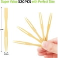 thumbnail image 2 of 320 Pack Bamboo Cocktail Forks, 3.5 Inch Natural Bamboo Forks, Toothpicks for Appetizers for Party/Catering/Dessert/Fruit, 2 of 7