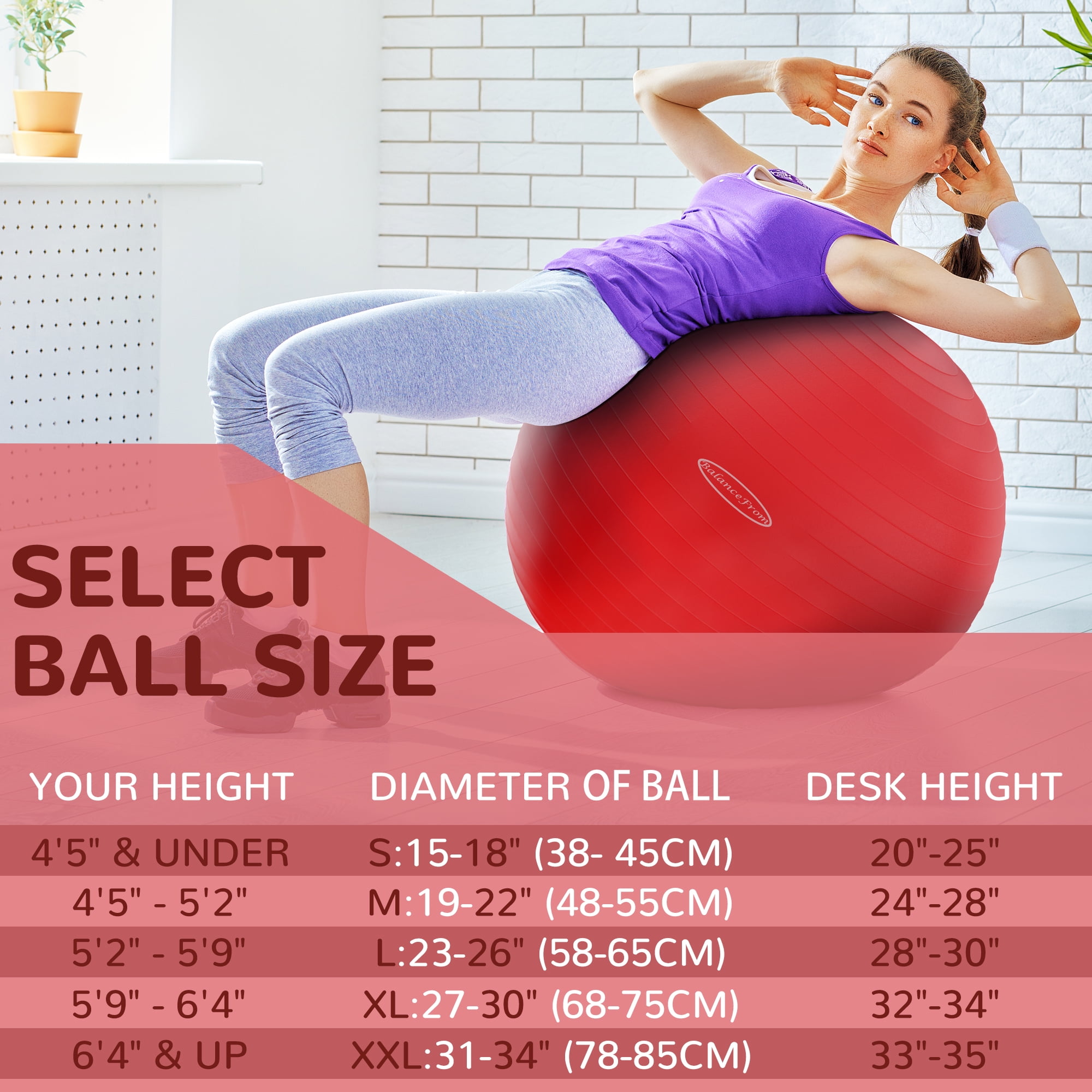 BalanceFrom Anti-Burst and Slip Resistant Exercise Ball