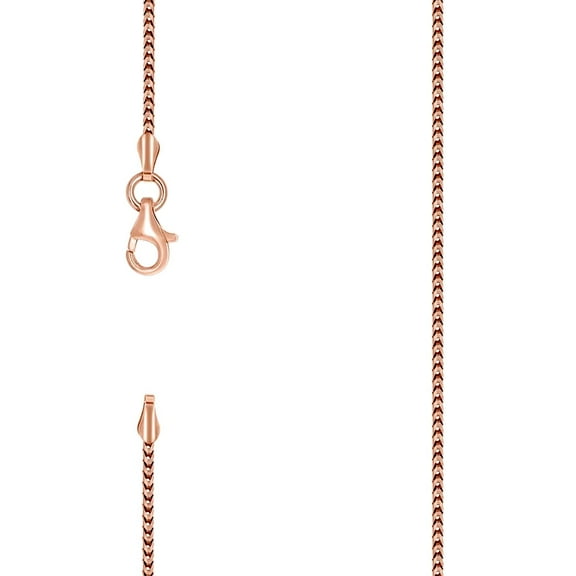 925 Silver Solid Franco Chain Rose 1mm Necklace 22 Inch Chain Necklace for Women and Men - 4.5 Grams