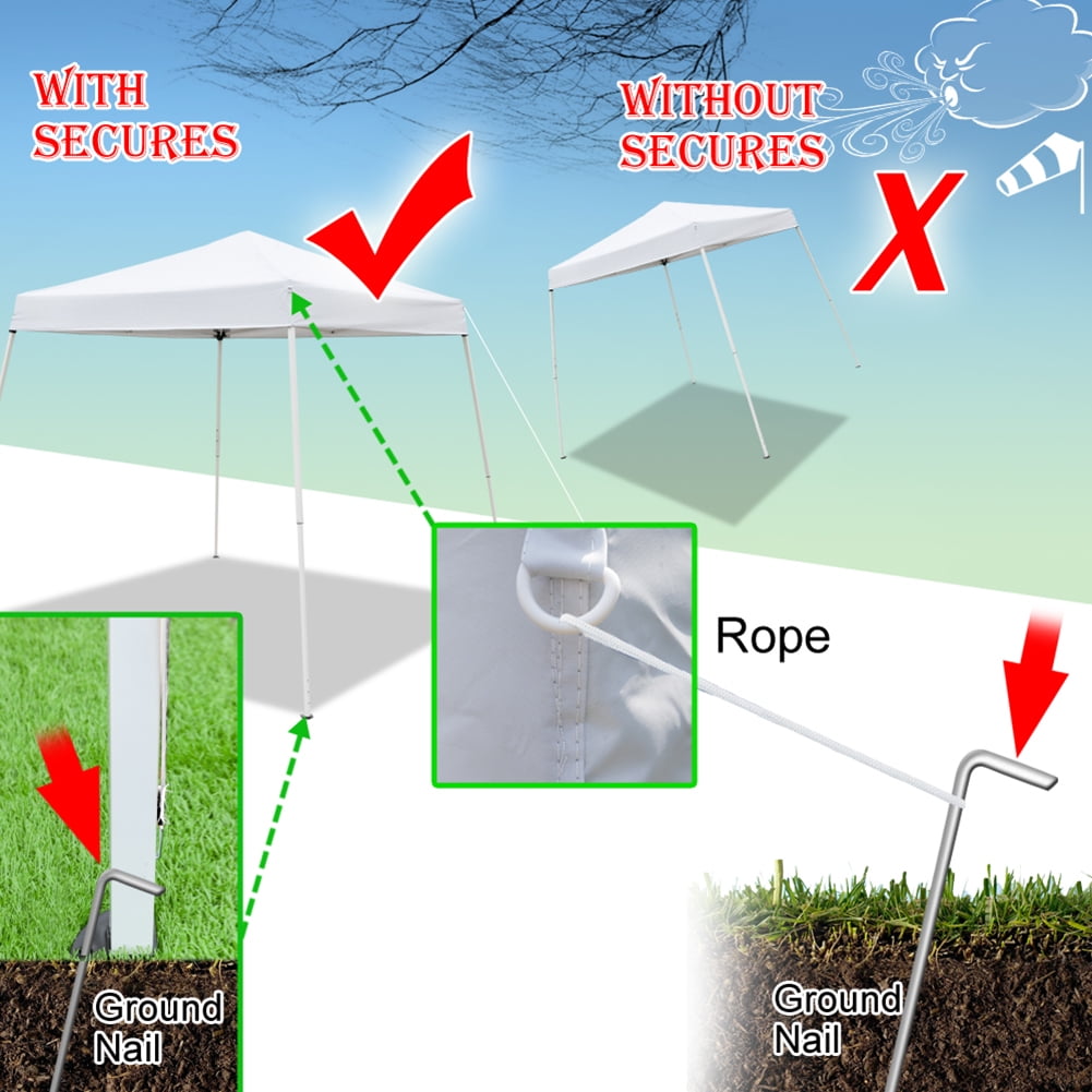 Aimee Lii 118"x118" Canopy Tent Awnings for Decks, Backyard Canopy Gazebo, Awnings for Patio Waterproof, Outdoor Patio Awnings for Party Camping BBQ Events, White