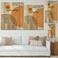 thumbnail image 4 of Designart 'Abstract Rainbow Moon and Sun In Earth Tones II' Modern Print on Natural Pine Wood, 4 of 5